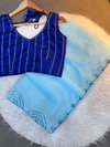 Sky Blue Colour Faux Georgette Handwork Sarees Best Wholesale Shop In Surat